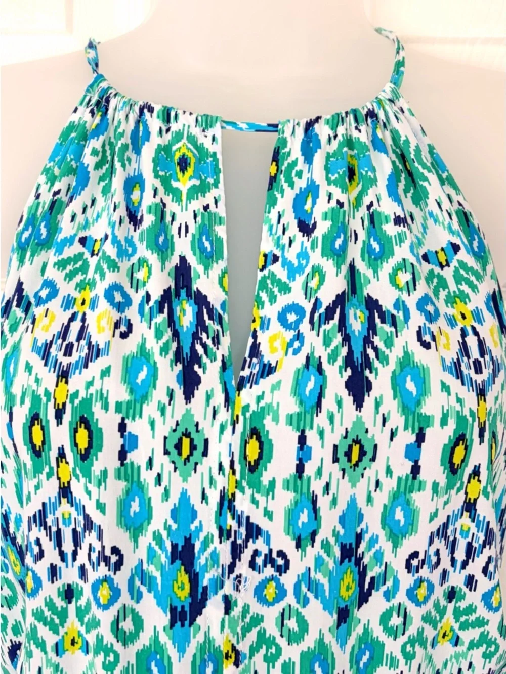Tommy Bahama Summer Dress Beach Cover up Ikat Print Cover Up Blue Green Small - Picture 6 of 15